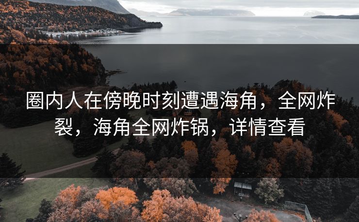 圈内人在傍晚时刻遭遇海角，全网炸裂，海角全网炸锅，详情查看