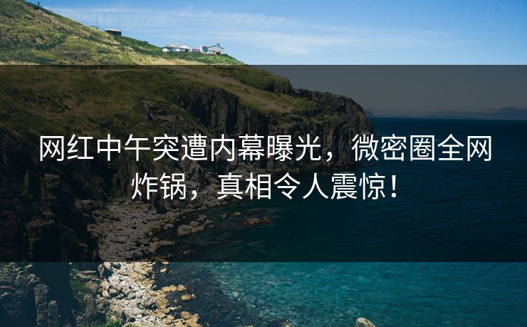 网红中午突遭内幕曝光，微密圈全网炸锅，真相令人震惊！