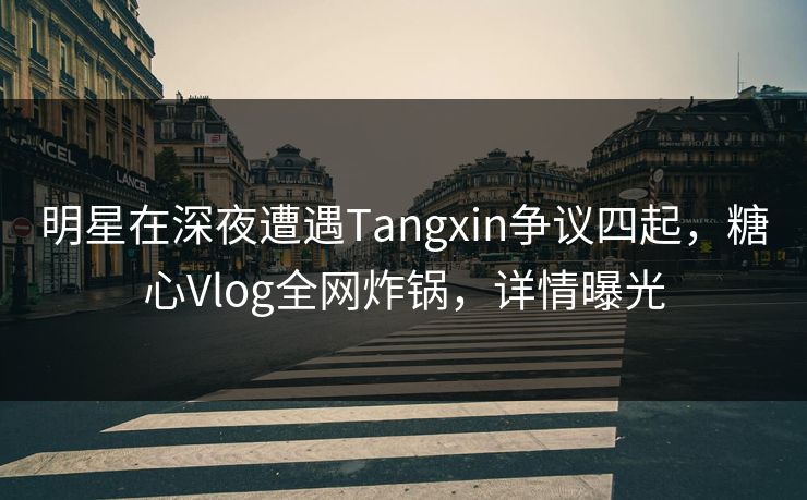 明星在深夜遭遇Tangxin争议四起，糖心Vlog全网炸锅，详情曝光
